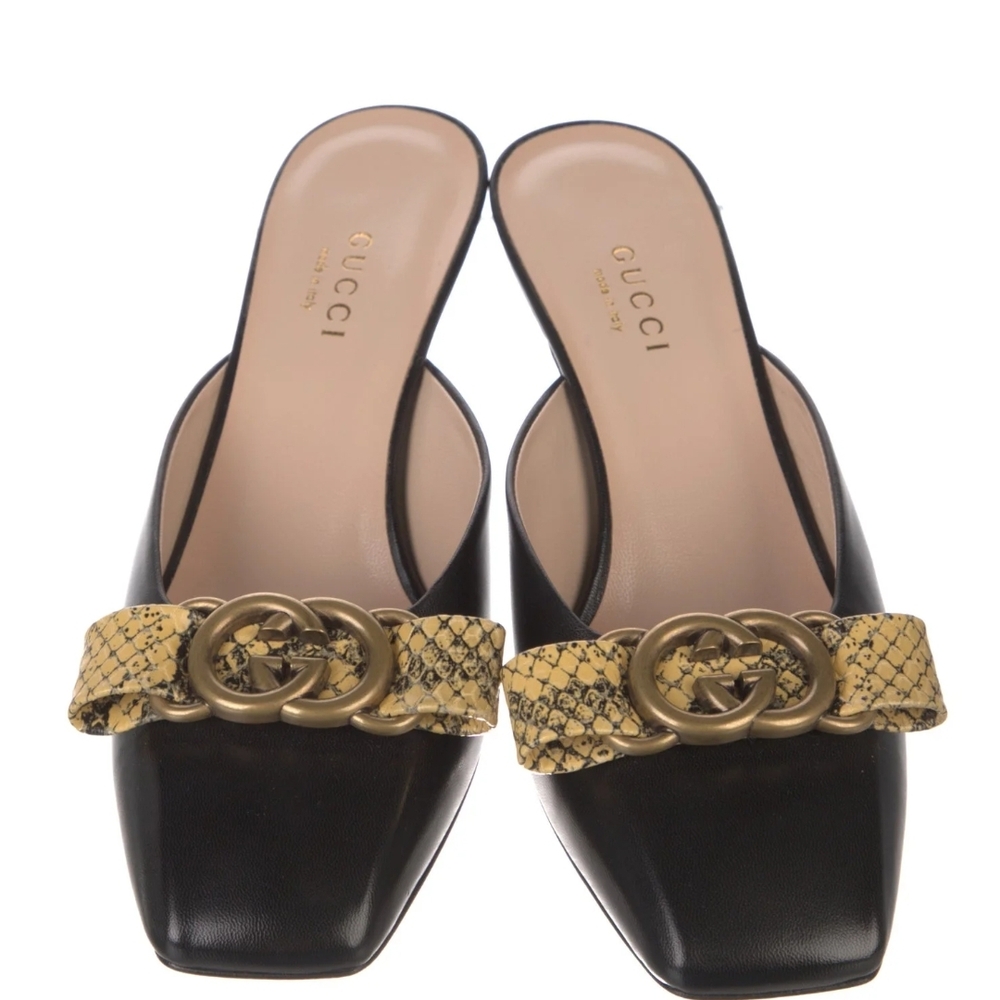 Gucci Black and Gold Women's Shoes
